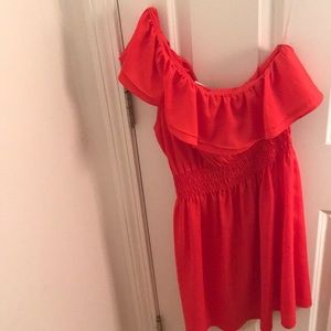 One shoulder dress! Bright red and so cute! Size L